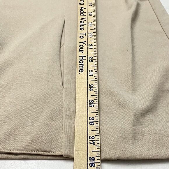 Susan Graver Tailored Stretch Knit Unlined Tan Blazer Pockets Women's Large - Picture 9 of 11